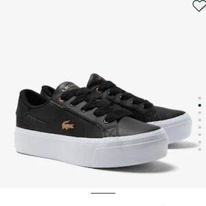 NWT Lacoste Ziane Platform Leather Sneakers,8.5